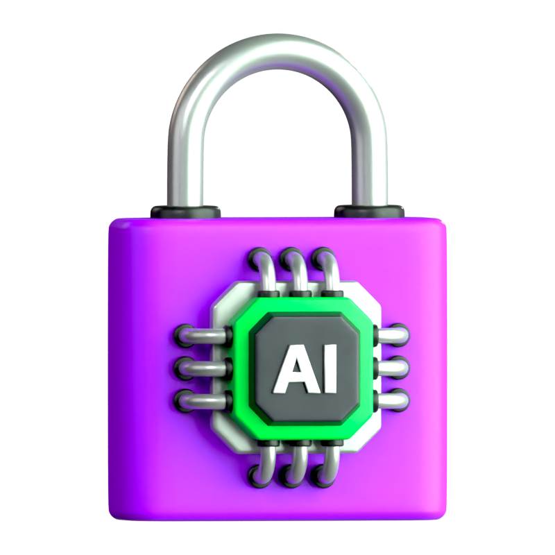 AI Lock Icono 3D 3D Graphic