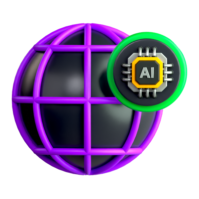 AI Internet 3D-Symbol 3D Graphic