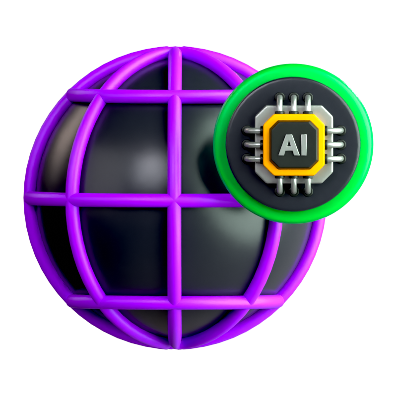 AI Internet 3D Icon