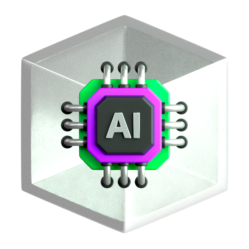 AI Box 3D Icon 3D Graphic