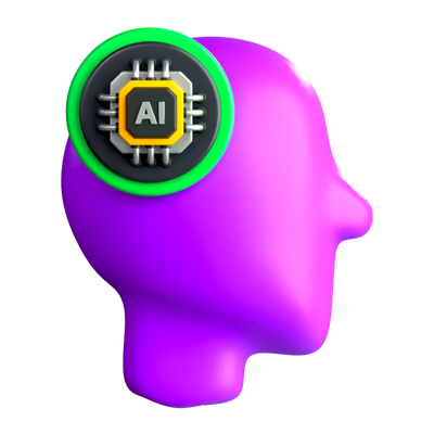 AI Head 3D Icon 3D Graphic