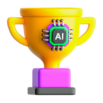 AI-Trophäe 3D-Symbol 3D Graphic