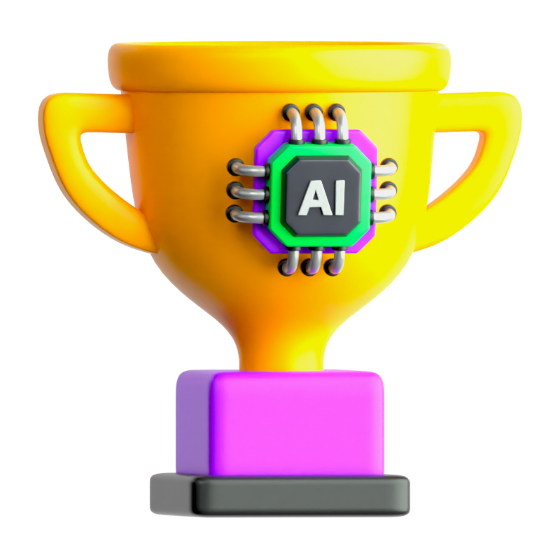 AI-Trophäe 3D-Symbol 3D Graphic