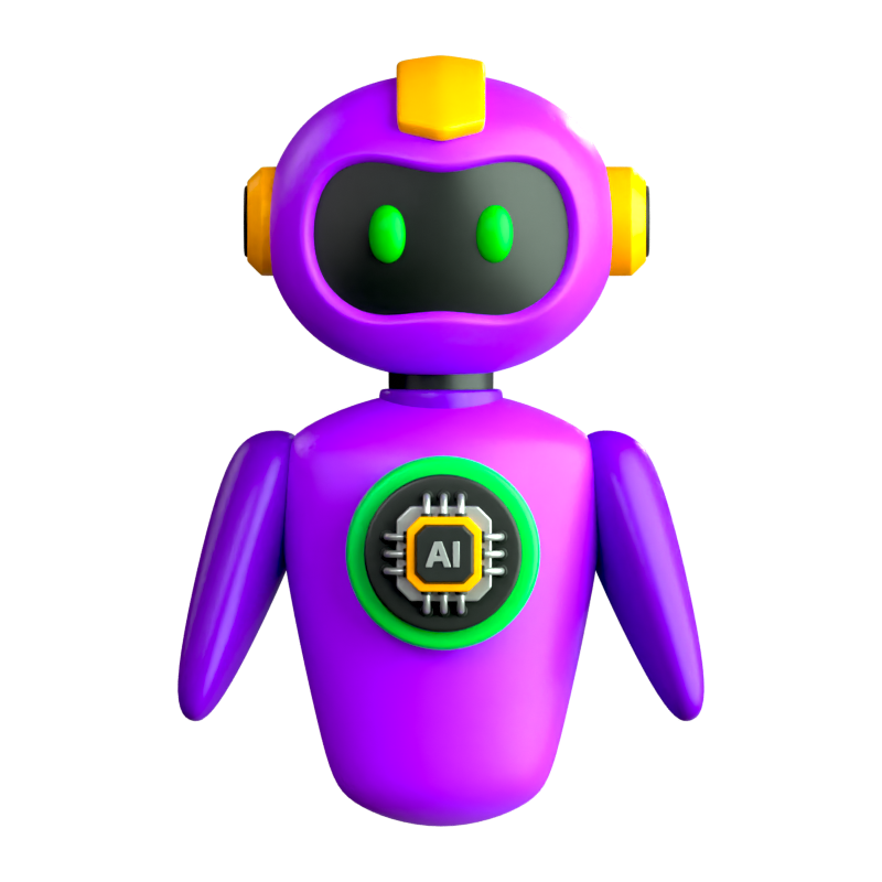 AI Roboter 3D-Symbol 3D Graphic