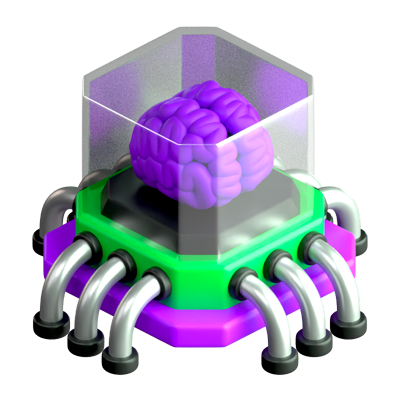 AI-Gehirn-Prozessor 3D-Symbol 3D Graphic