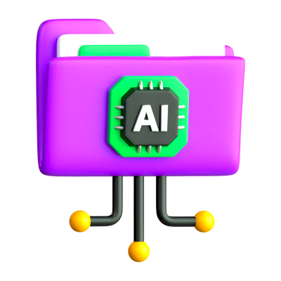 AI Ordner Share 3D Icon 3D Graphic