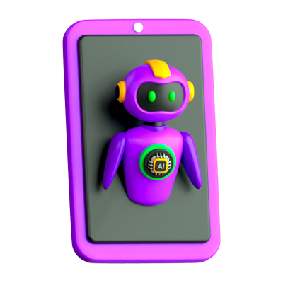 Telefon-Roboter 3D-Symbol 3D Graphic