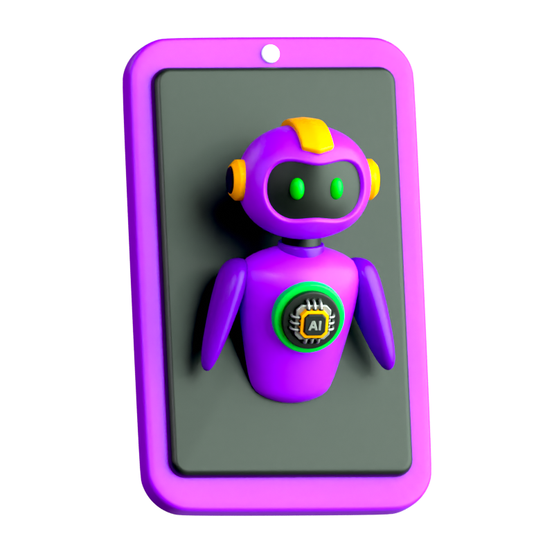 Phone Robot 3D Icon 3D Graphic