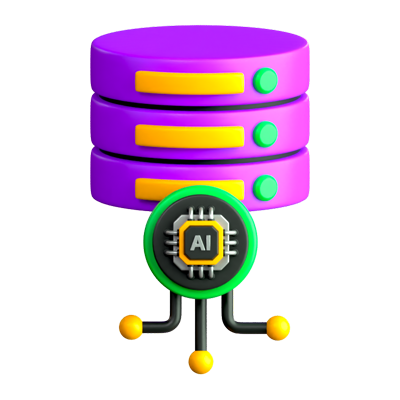 AI Data Server 3D-Symbol 3D Graphic