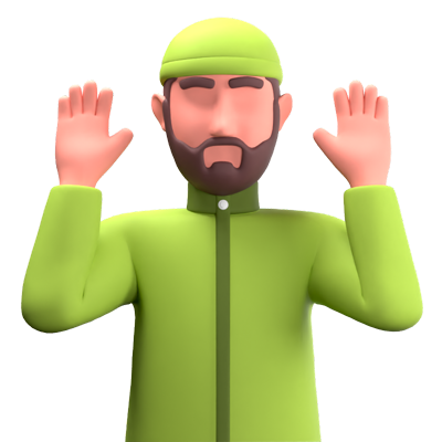 Praying Man 3D Icon 3D Graphic