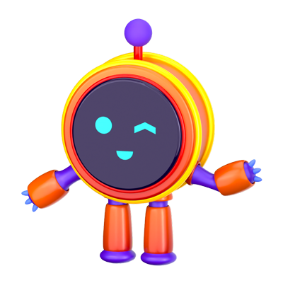 Roboter 3D-Symbol 3D Graphic