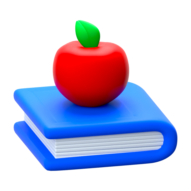 Book Apple 3D Icon 3D Graphic