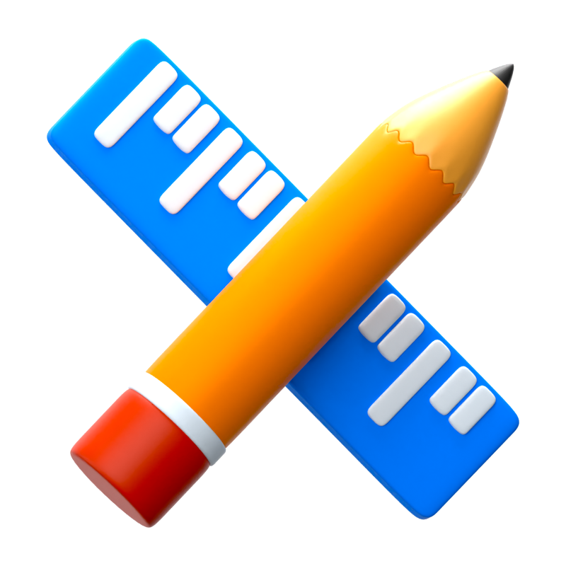 Pencil Ruler 3D Icon