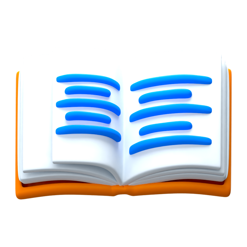 Offenes Buch 3D-Symbol 3D Graphic