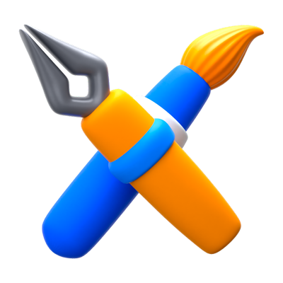 Pen Brush 3D Icon 3D Graphic