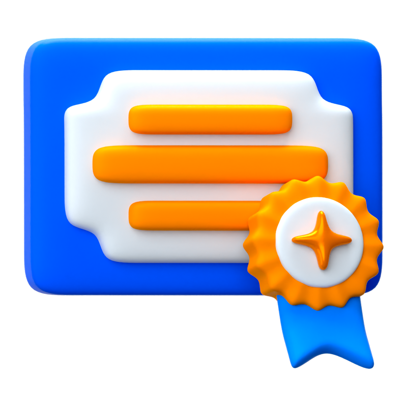 Certificate Document 3D Icon