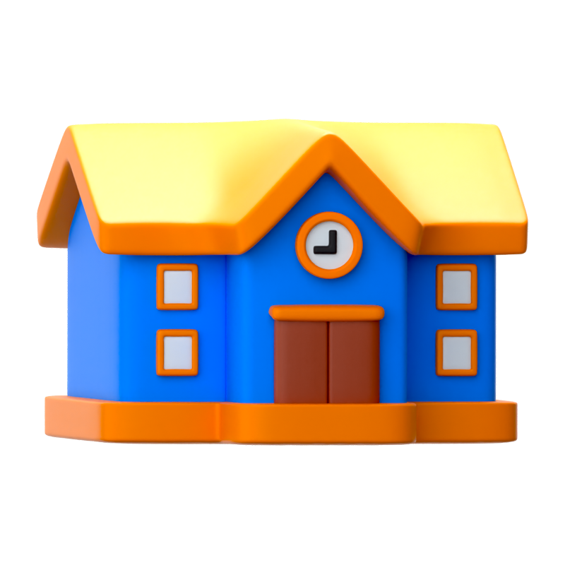 School Building 3D Icon