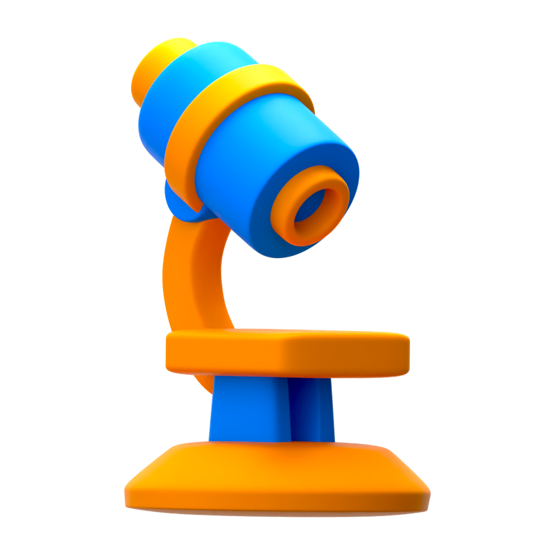 Microscope 3D Icon 3D Graphic