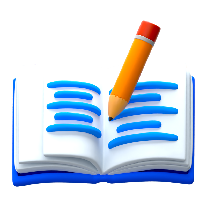 Bleistift Buch 3D Icon 3D Graphic