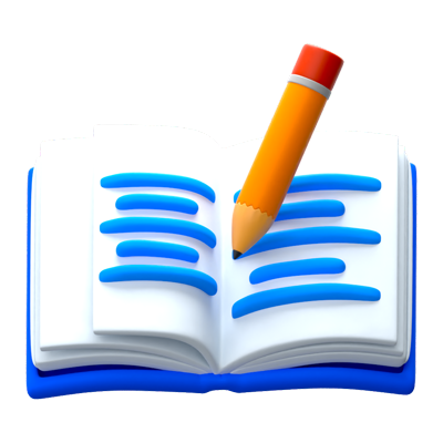 Bleistift Buch 3D Icon 3D Graphic