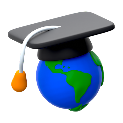 Education World 3D Icon 3D Graphic