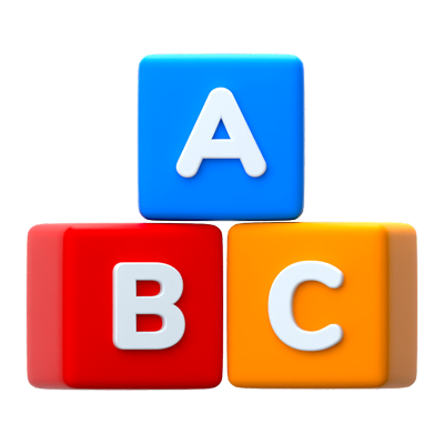 ABC Cube 3D Icon 3D Graphic