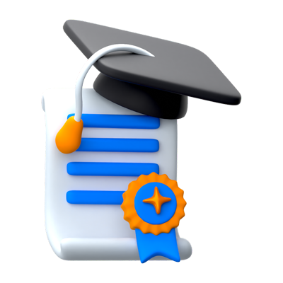 Graduation Certificate 3D Icon 3D Graphic