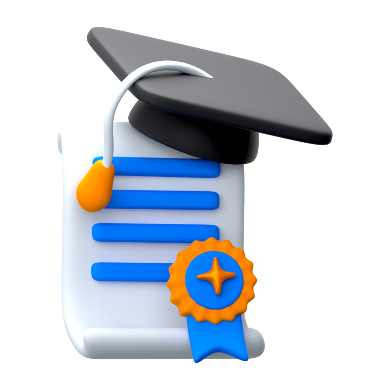 Graduation Certificate 3D Icon