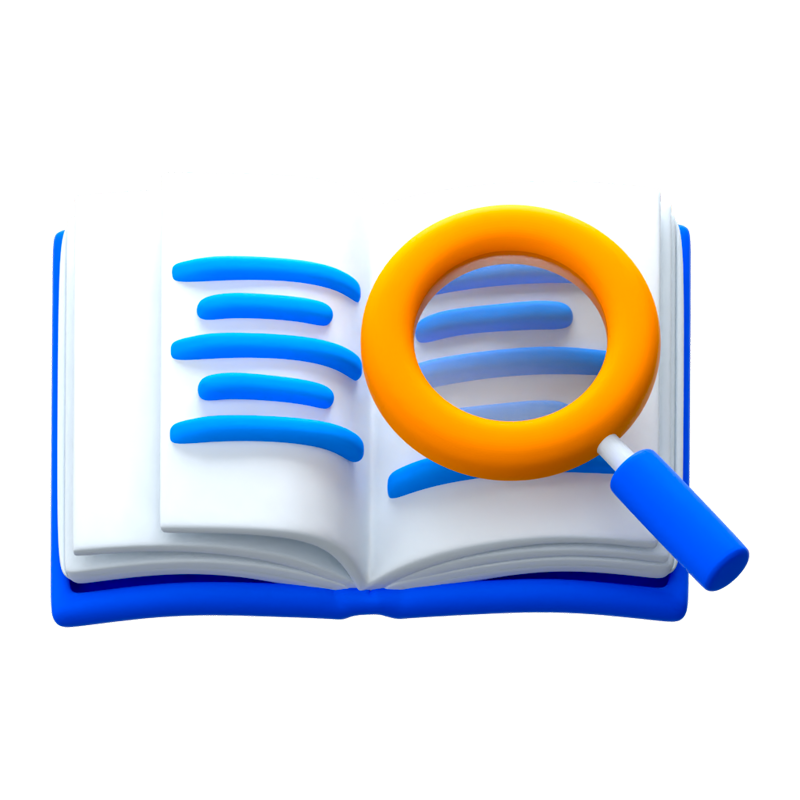 Book With Magnifying Glass 3D Icon 3D Graphic