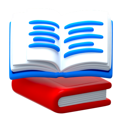 Book Stack Open 3D Icon 3D Graphic