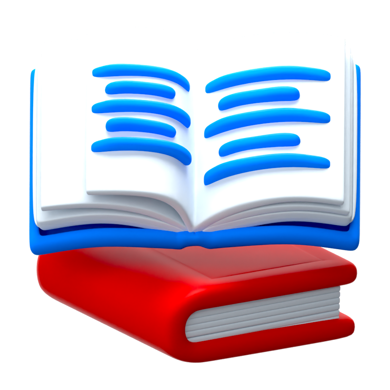 Book Stack Open 3D Icon 3D Graphic