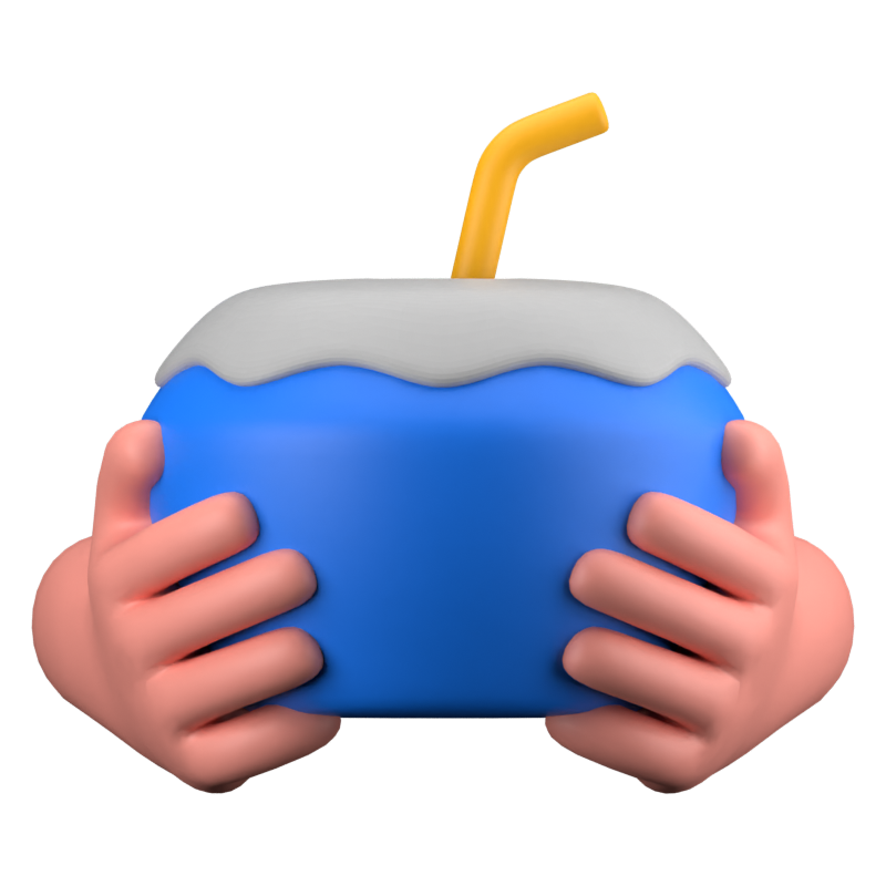 Coconut Drink 3D Icon