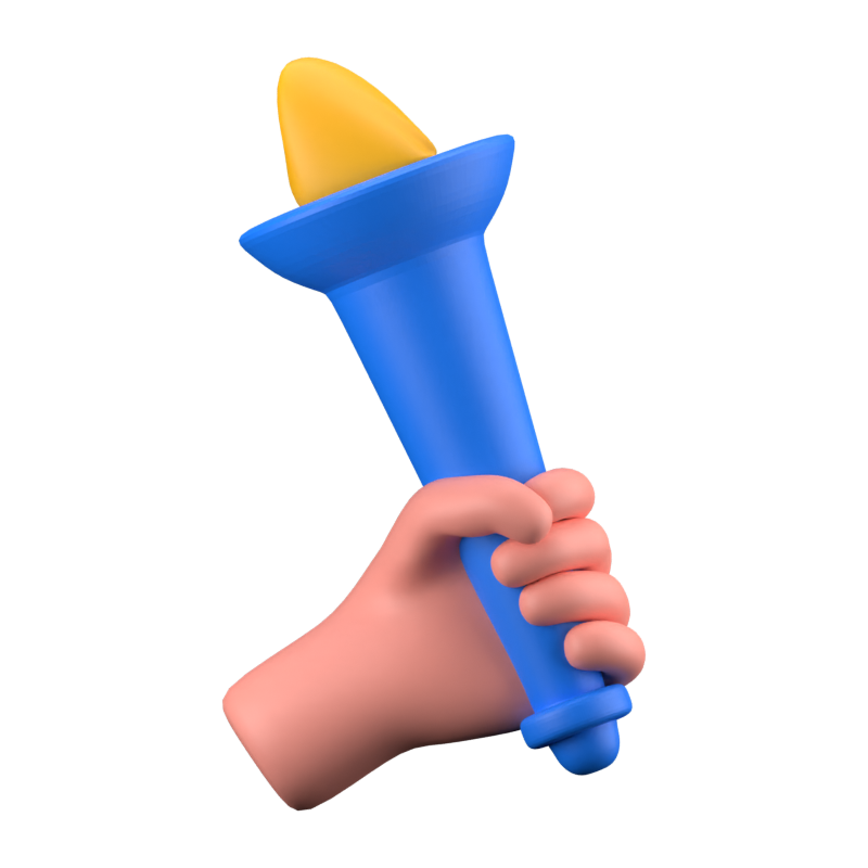 Fackel Feuer 3D Icon