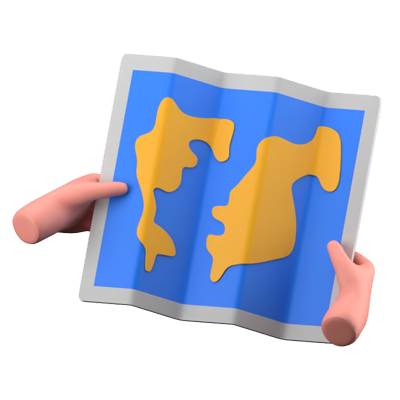 Map 3D Icon 3D Graphic