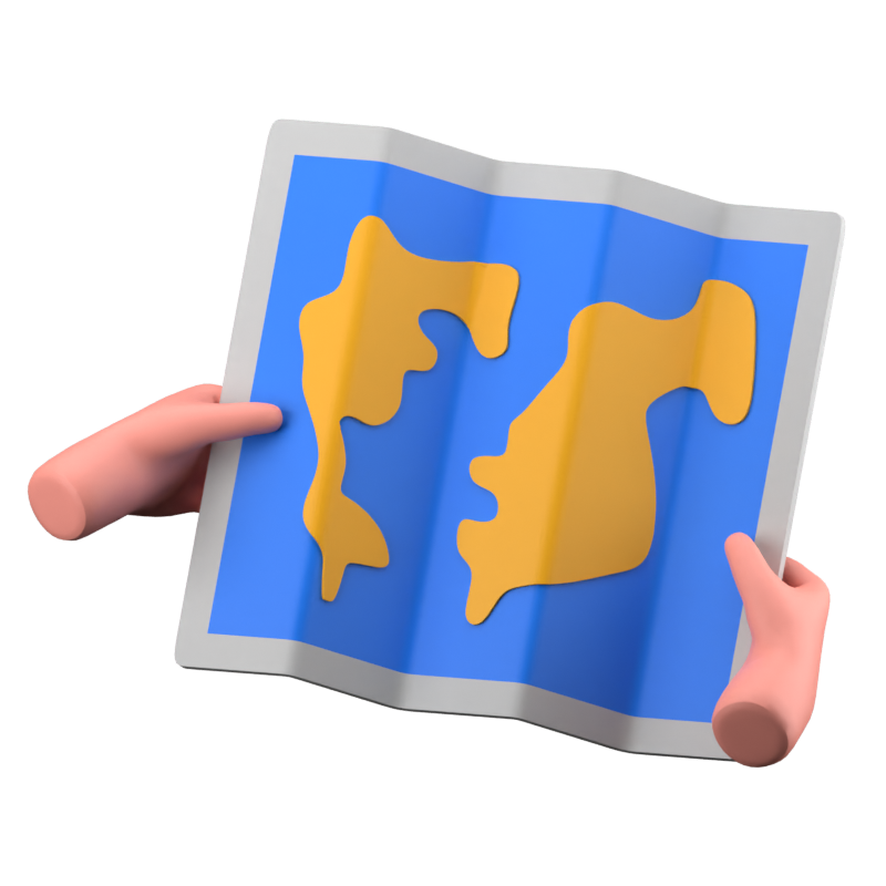 Map 3D Icon 3D Graphic