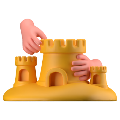 Sand Castle 3D Icon 3D Graphic