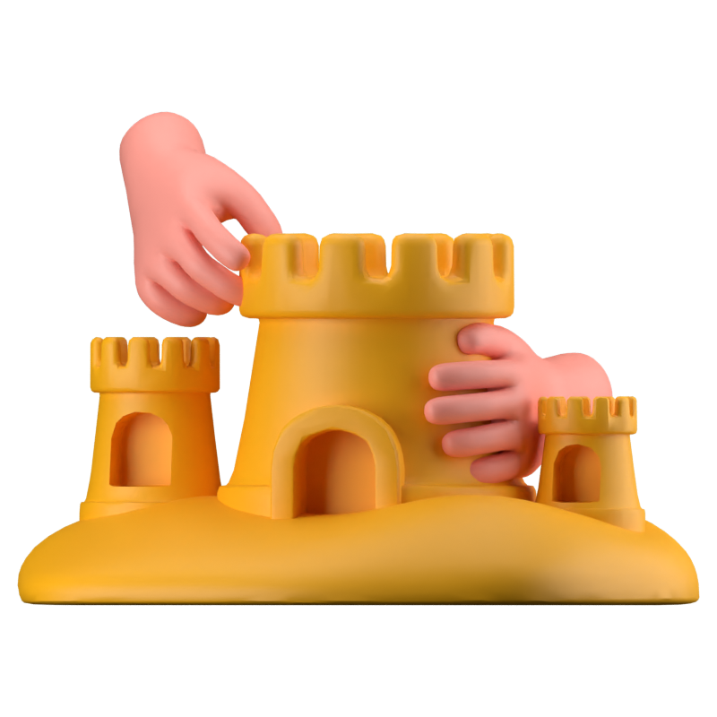 Ícone 3D do castelo de areia 3D Graphic