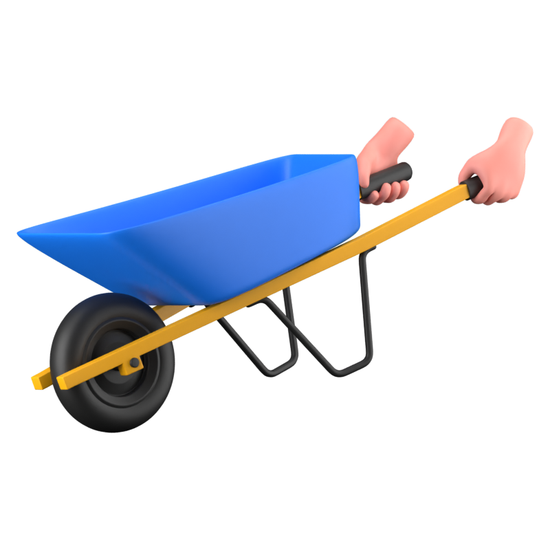 Wheelbarrow 3D Icon