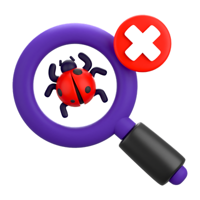 Cyber Bug Finder 3D Icon 3D Graphic