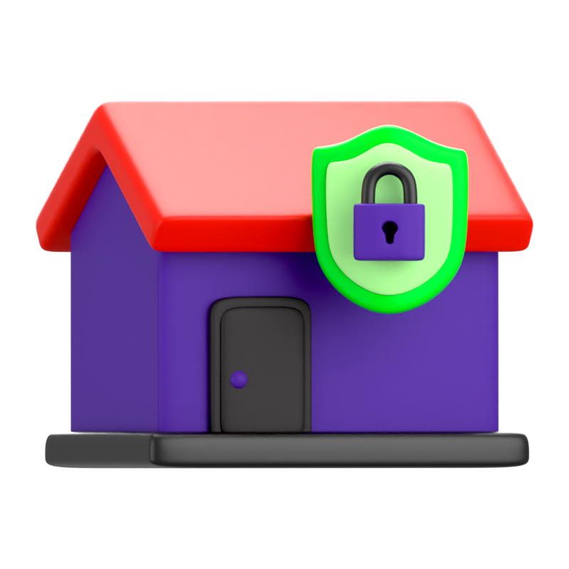 Cyber Home 3D Icon 3D Graphic