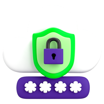 Cyber Cloud 3D Icon 3D Graphic