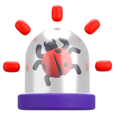 Cyber Bug Alarm 3D-Symbol 3D Graphic