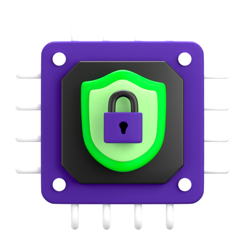 Cyber Processor 3D Icon 3D Graphic