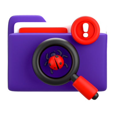 Cyber Folder Bug Icono 3D 3D Graphic