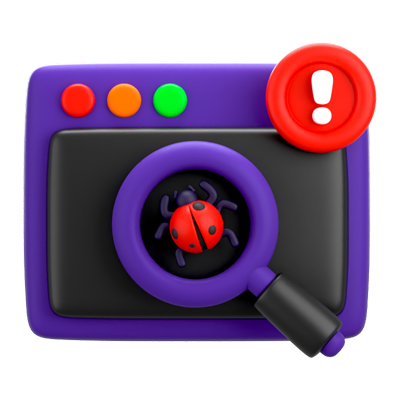 Cyber App Bug 3D Icon 3D Graphic