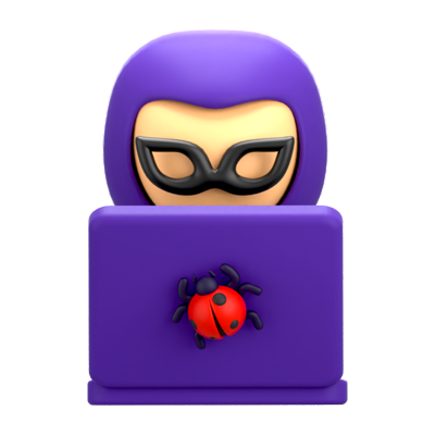 Cyber Hacker Laptop 3D Icon 3D Graphic