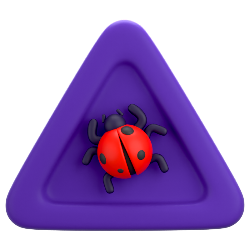 Cyber Bug Warning 3D Icon