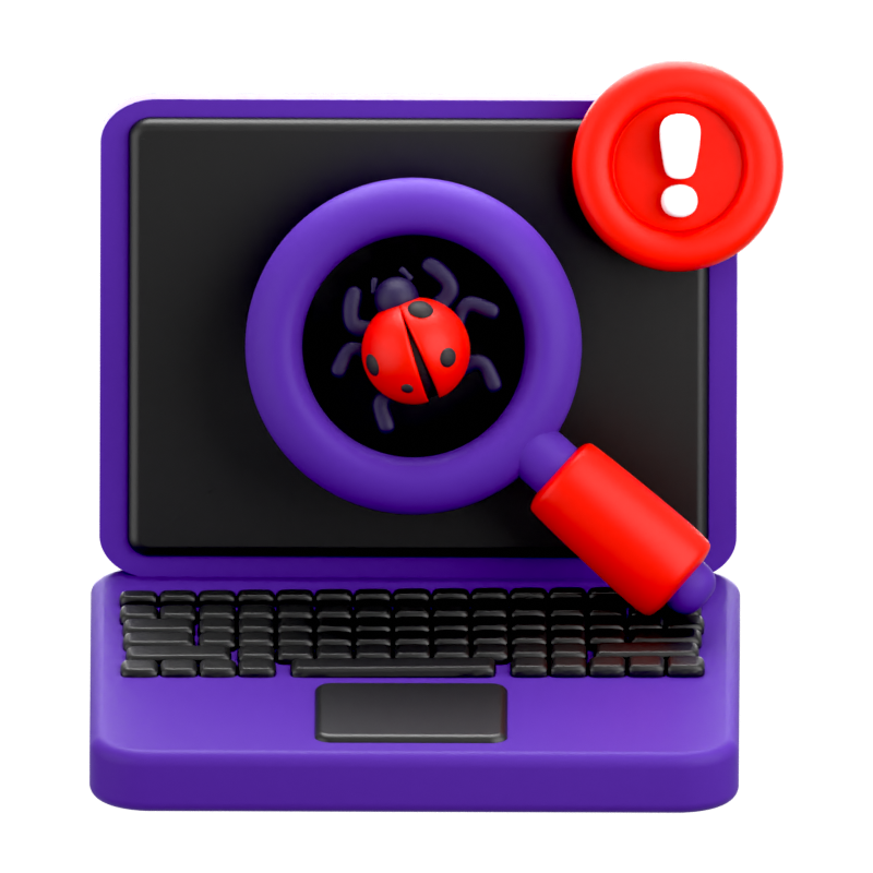 Cyber Laptop Bug 3D Icon