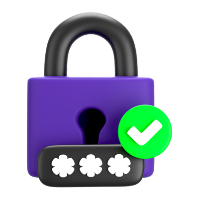 Cyber Lock 3D-Symbol 3D Graphic