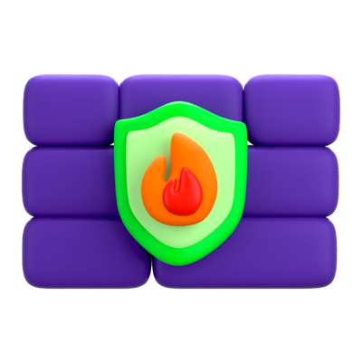 Cyber Firewall 3D Icon 3D Graphic